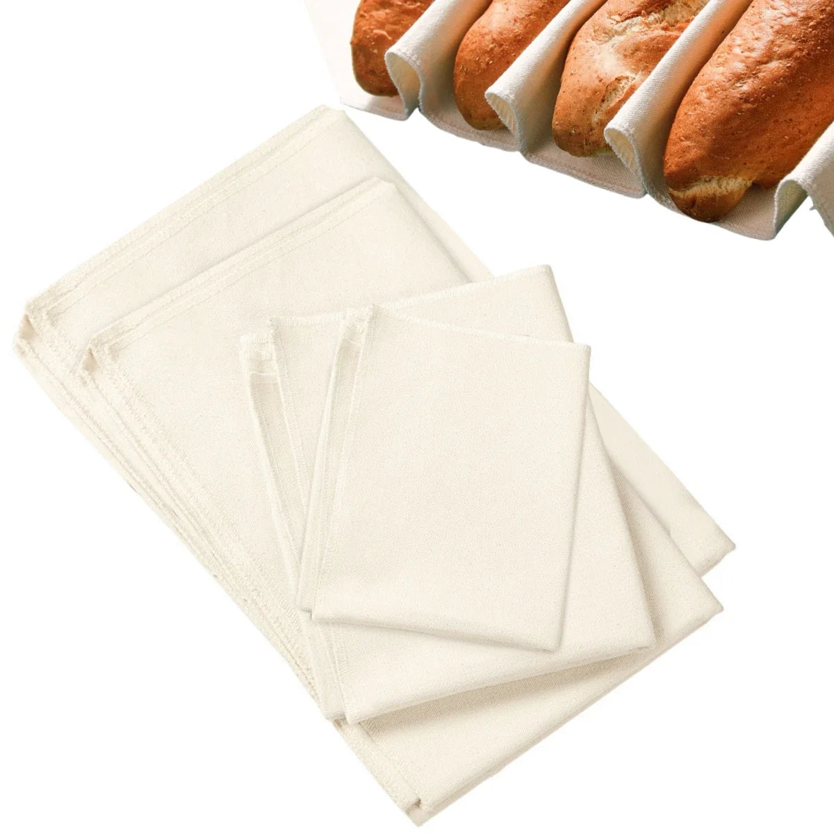 5-Pack Linen Bread Towels for Dough Proofing & Fermentation