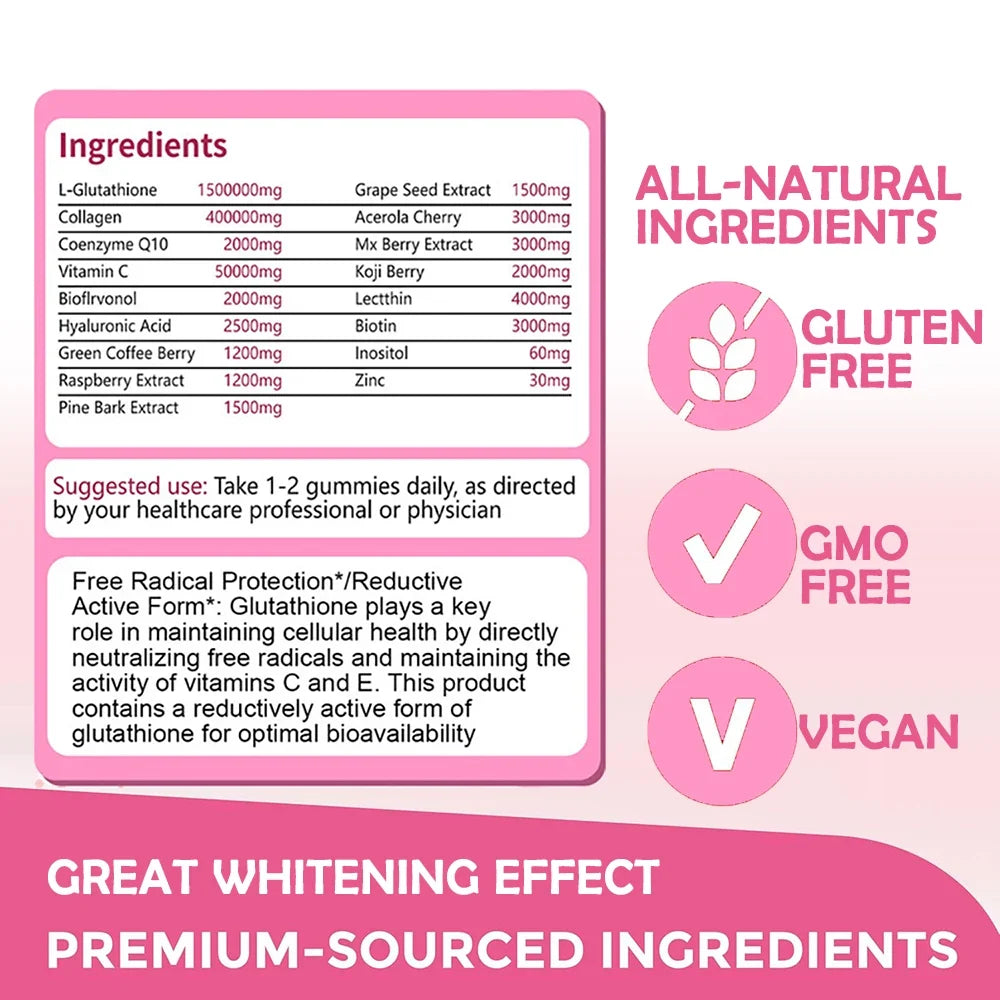 GLUTA WHITE Glutathione Skin Brightening Supplement 30 Softgels