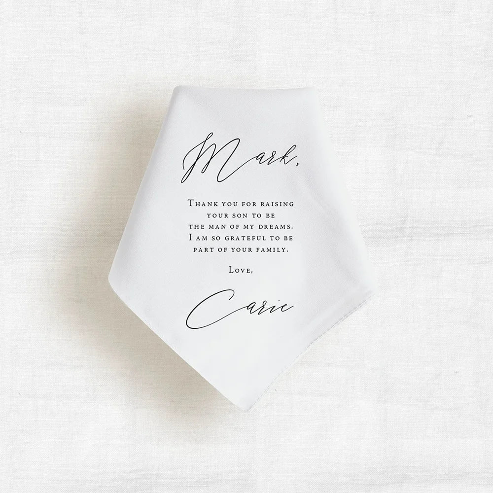 Personalized Father of Groom Handkerchief | Bride Wedding Gift
