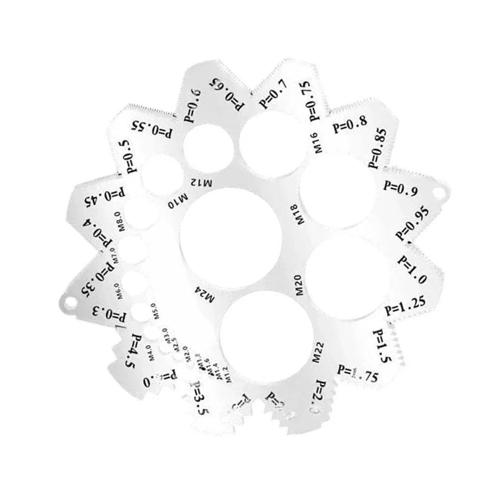 90-Tooth Thread Pitch & Diameter Gauge – Stainless Steel