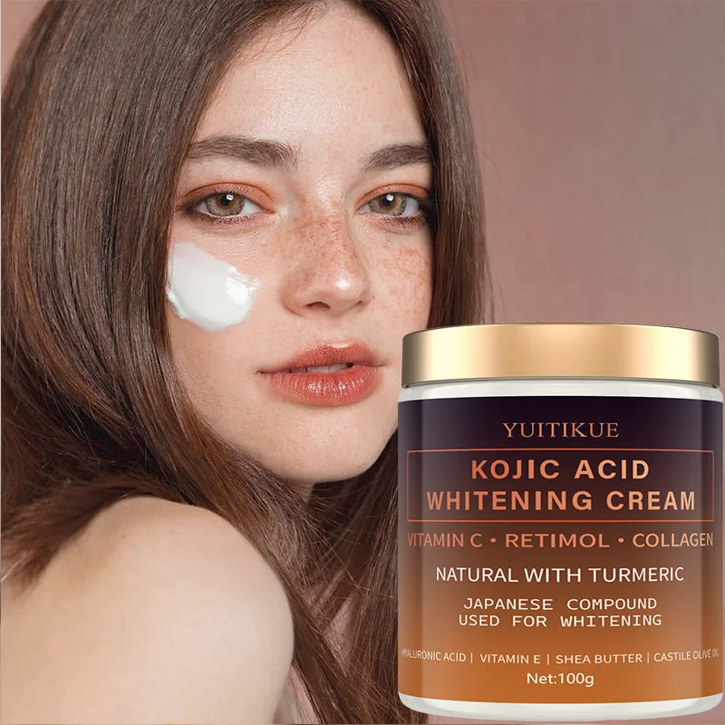 Kojic Acid Brightening Cream 100g – Vitamin C, Turmeric & Shea