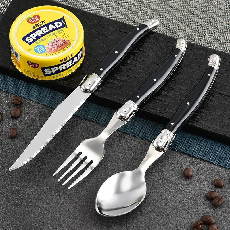 Laguiole Stainless Steel Cutlery Set – Knives, Forks & Spoons