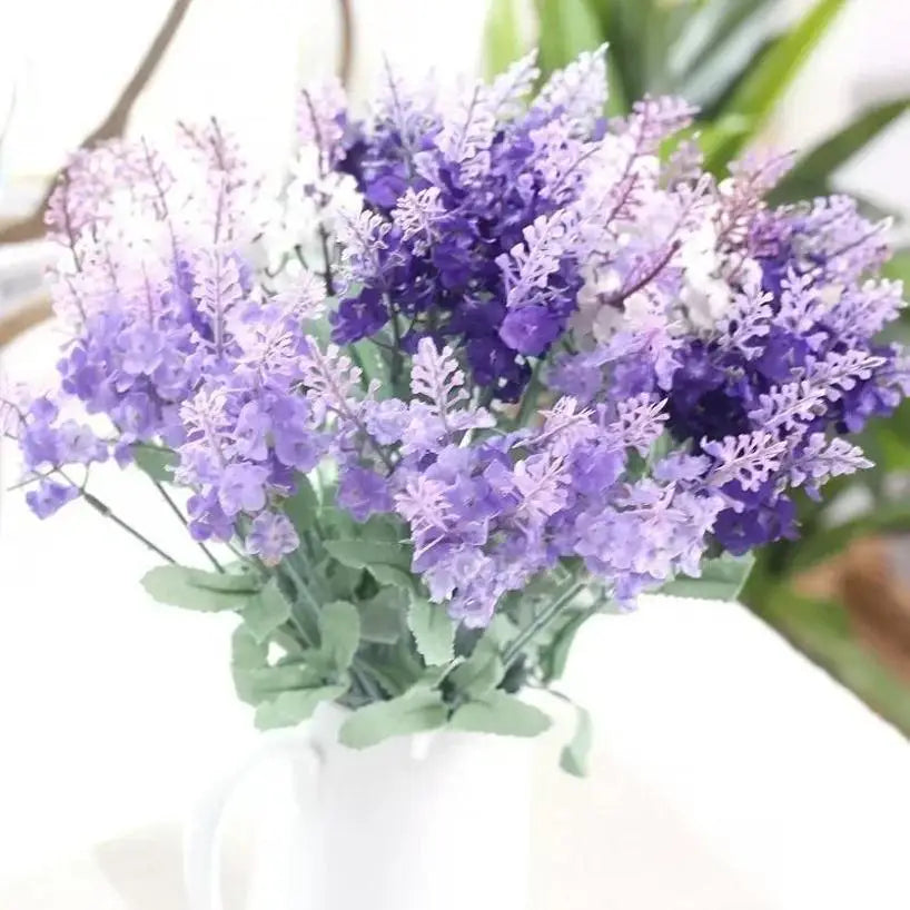 Artificial Lavender Bouquet – Silk Fake Flowers for Home & Wedding