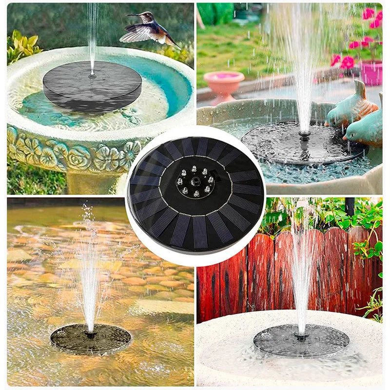Solar Fountain Outdoor Pool Floating Seven Colorful Lights Garden