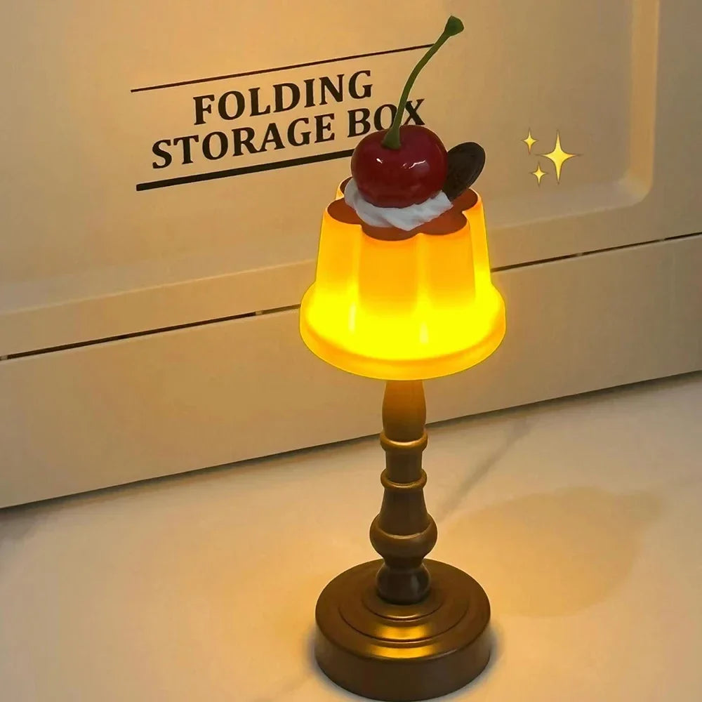 Pudding Night Light – Cute LED Desk Lamp | Bedroom Decor