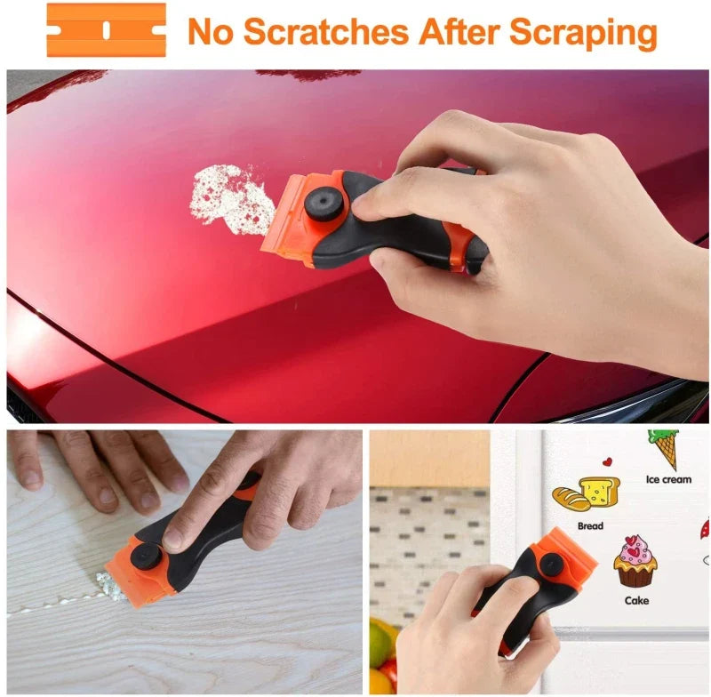 2-in-1 Window Squeegee & Glass Scraper Cleaning Tool
