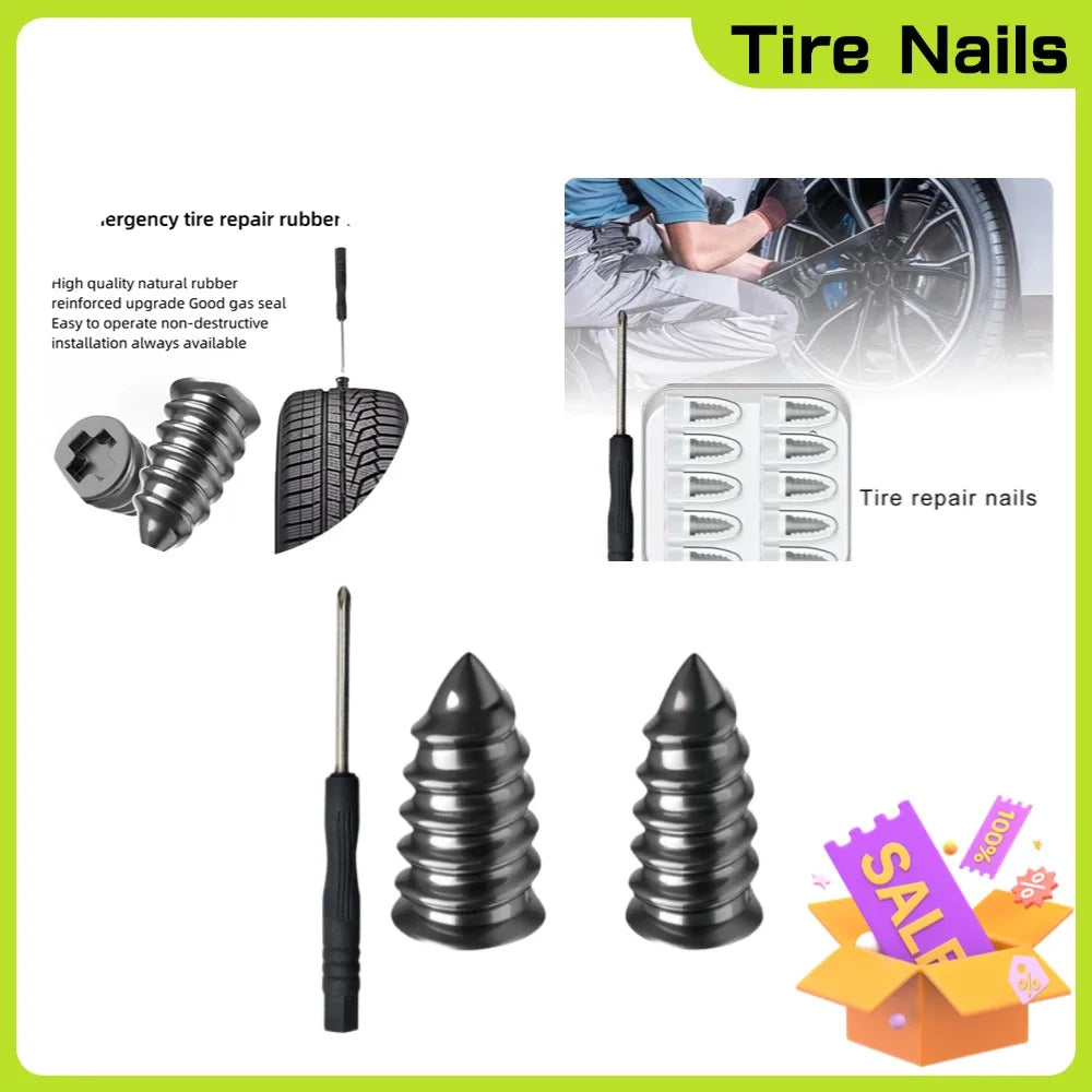Tubeless Tire Repair Kit – Rubber Nail Screw Set Car & Truck