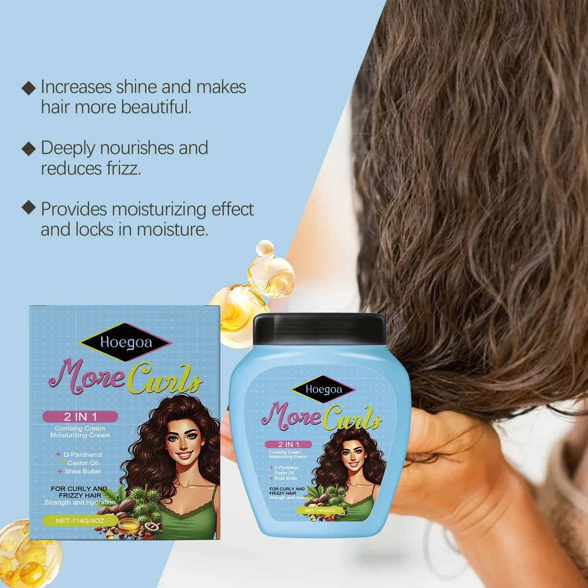 HOEGOA Combing Cream – Frizzy Curly Hair Repair Conditioner