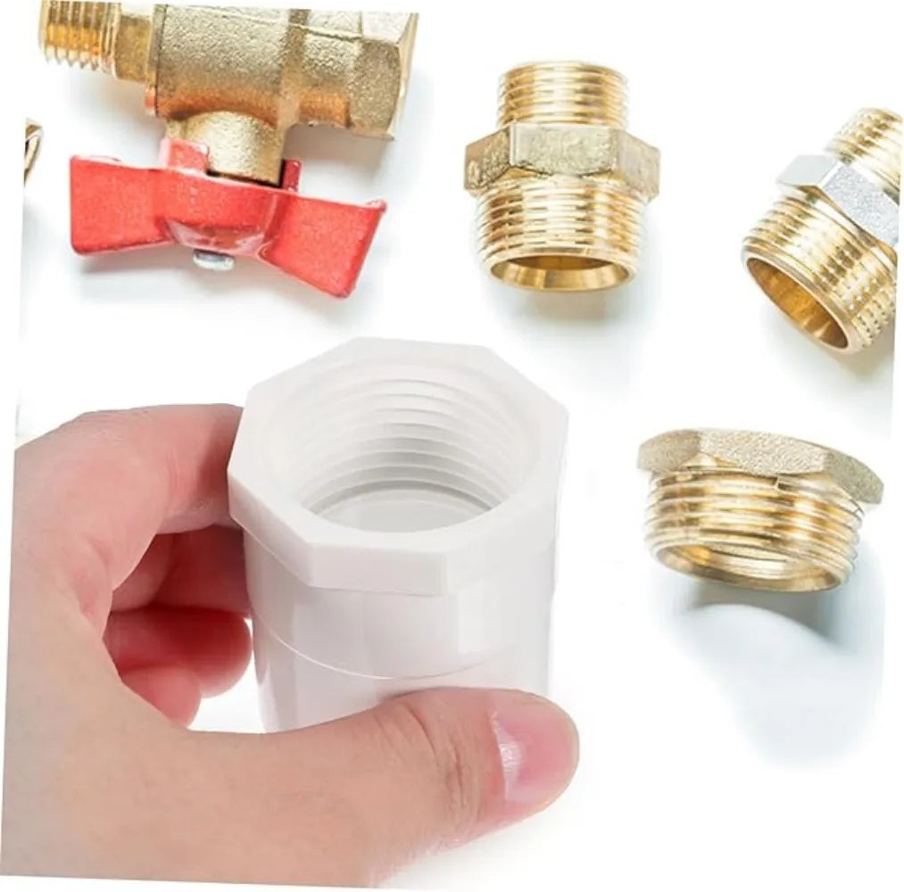 2-Pack PVC Straight Pipe Connectors for Garden Irrigation 1/2"