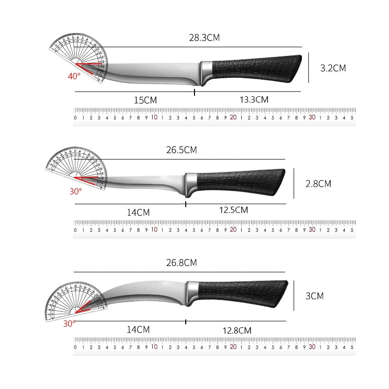 Stainless Steel Boning Knife Set – Sharp Cleaver & Slicer