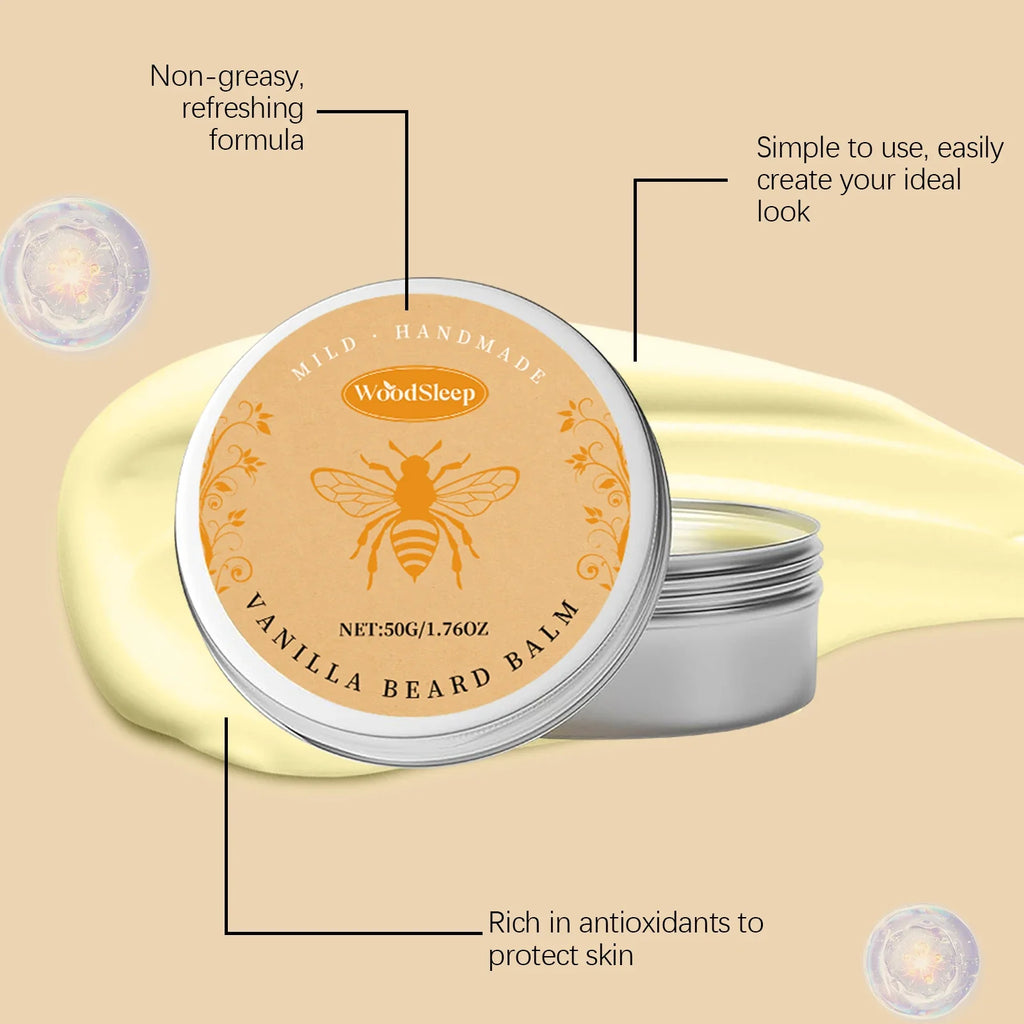 Natural Vanilla Beard Balm – Nourishing Styling Cream 50g