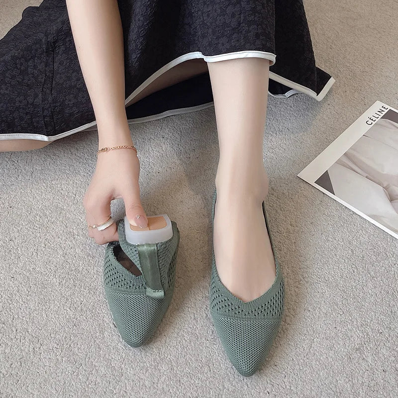Women's Breathable Mesh Ballet Flats – Slip-On Comfort Loafers