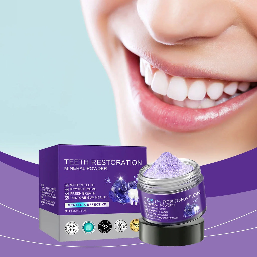Purple Teeth Whitening Powder | Plaque Removal & Fresh Breath 50g
