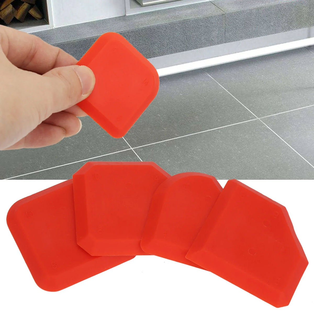 4-Piece Silicone Caulking Tool Kit – Sealant Smoother & Scraper