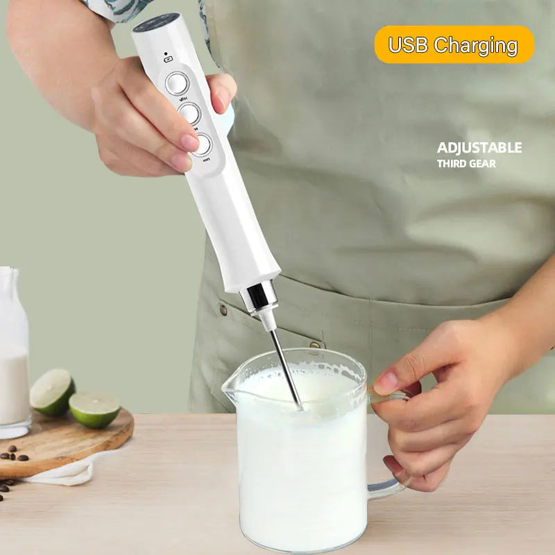 BALASHOV 3-in-1 Rechargeable Electric Milk Frother & Mixer