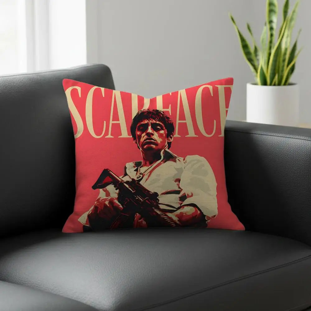 Scarface Linen Cushion Cover | Movie Print Pillowcase Set