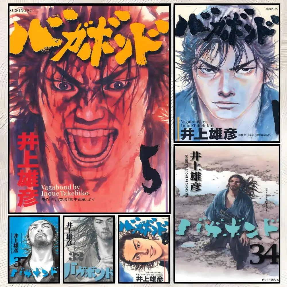 Vagabond Manga Wall Poster – Self-Stick HD Waterproof Art Print