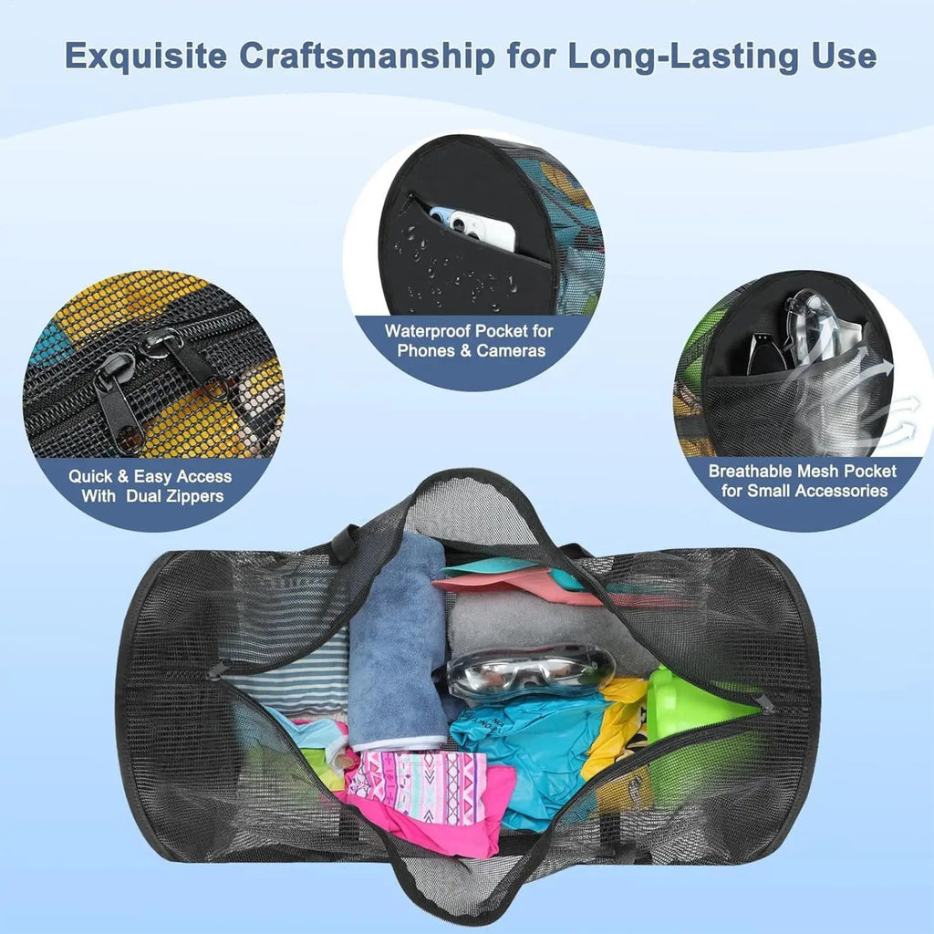 Foldable Mesh Swim Bag – Large Beach & Water Sports Gear Bag
