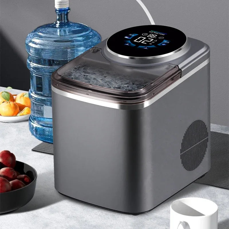 Compact Ice Maker 16KG/24H | Self-Priming Countertop Machine