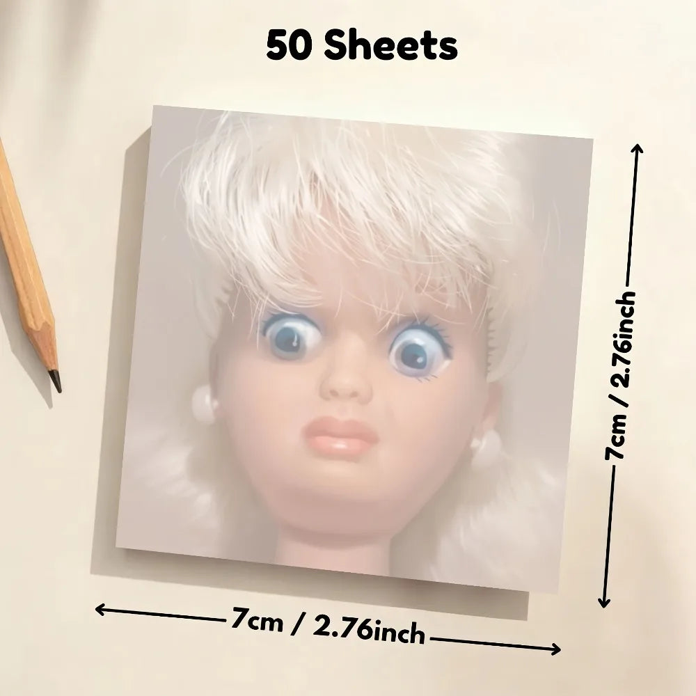 50 150-Sheet Funny Ugly Face Notepad Square Shape Sarcastic Sticky