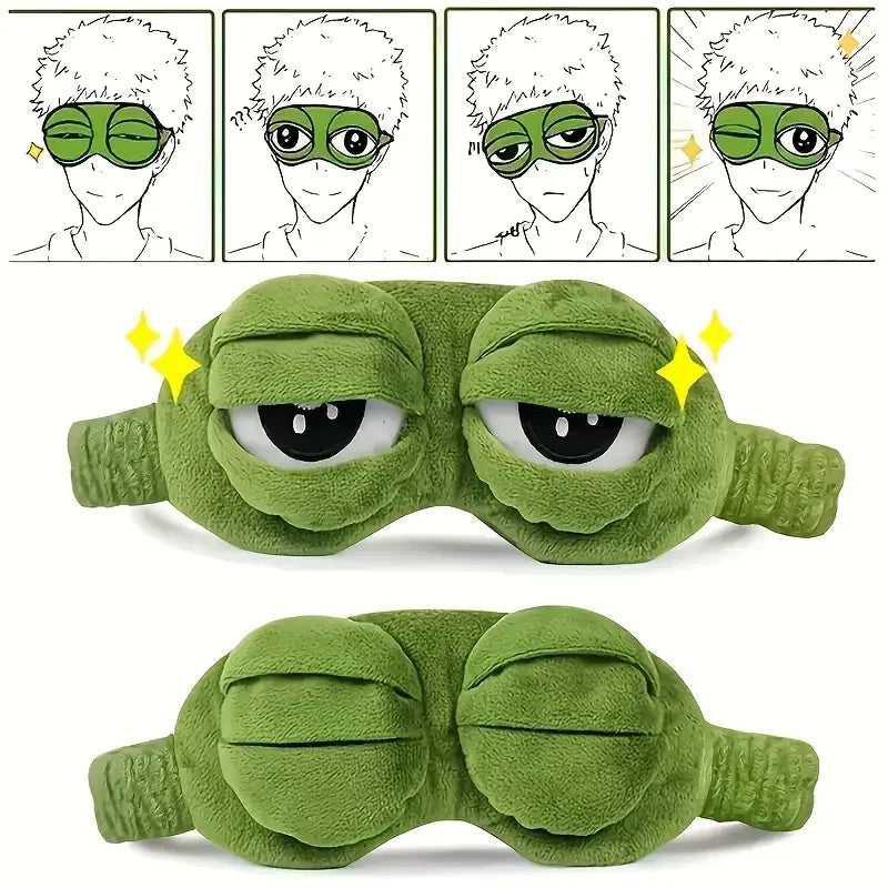 3D Frog Sleep Mask – Soft Light-Blocking Eye Mask for Travel