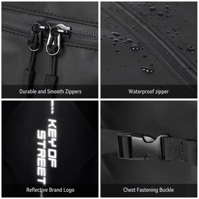Waterproof Motorcycle Backpack | Helmet Storage, Reflective Strip