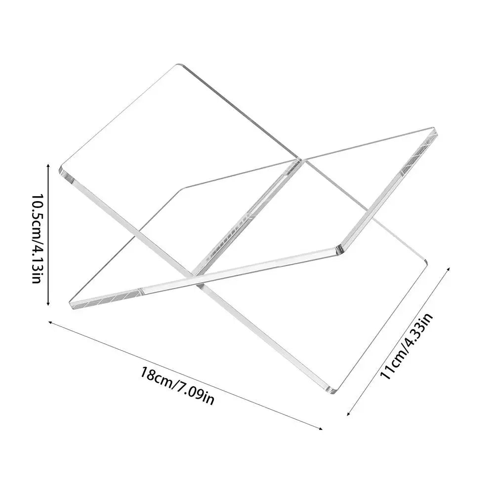 Acrylic Book Stand X-Shaped Display Rack – Holds Up to 11 lbs