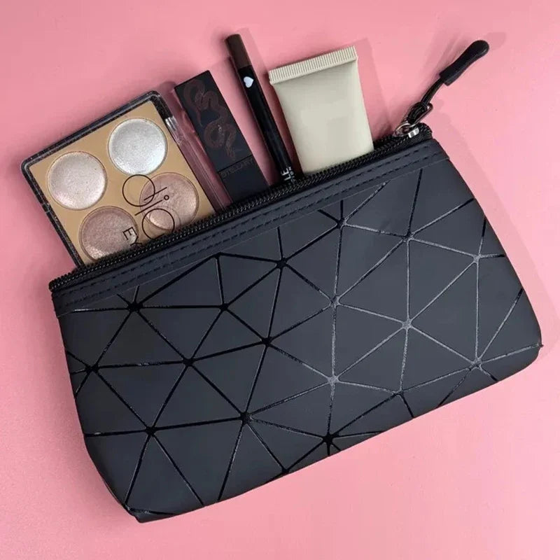 Geometric Cosmetic Bag – Portable Travel Makeup Organizer