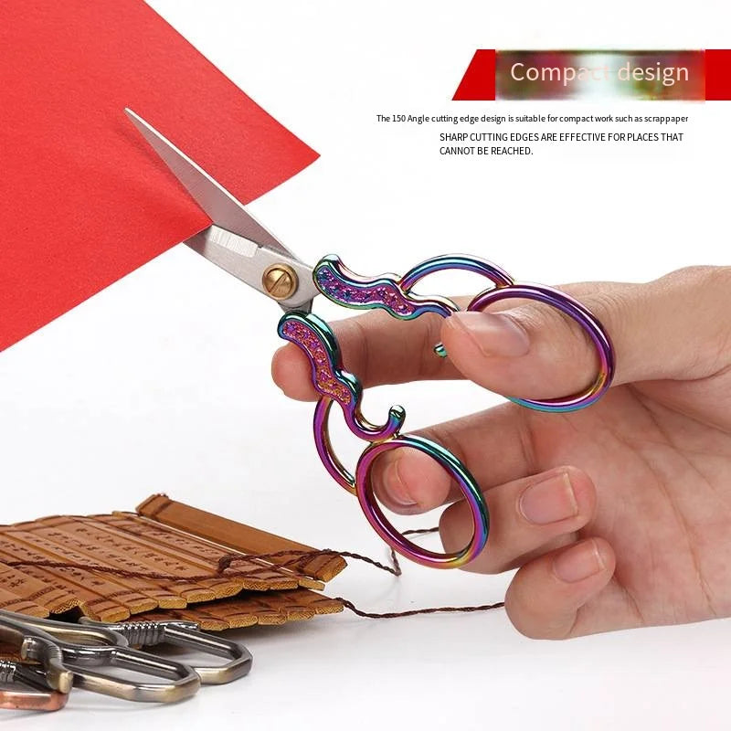 Gourd Pattern Vintage Stainless Steel Sewing Scissors 12.5cm