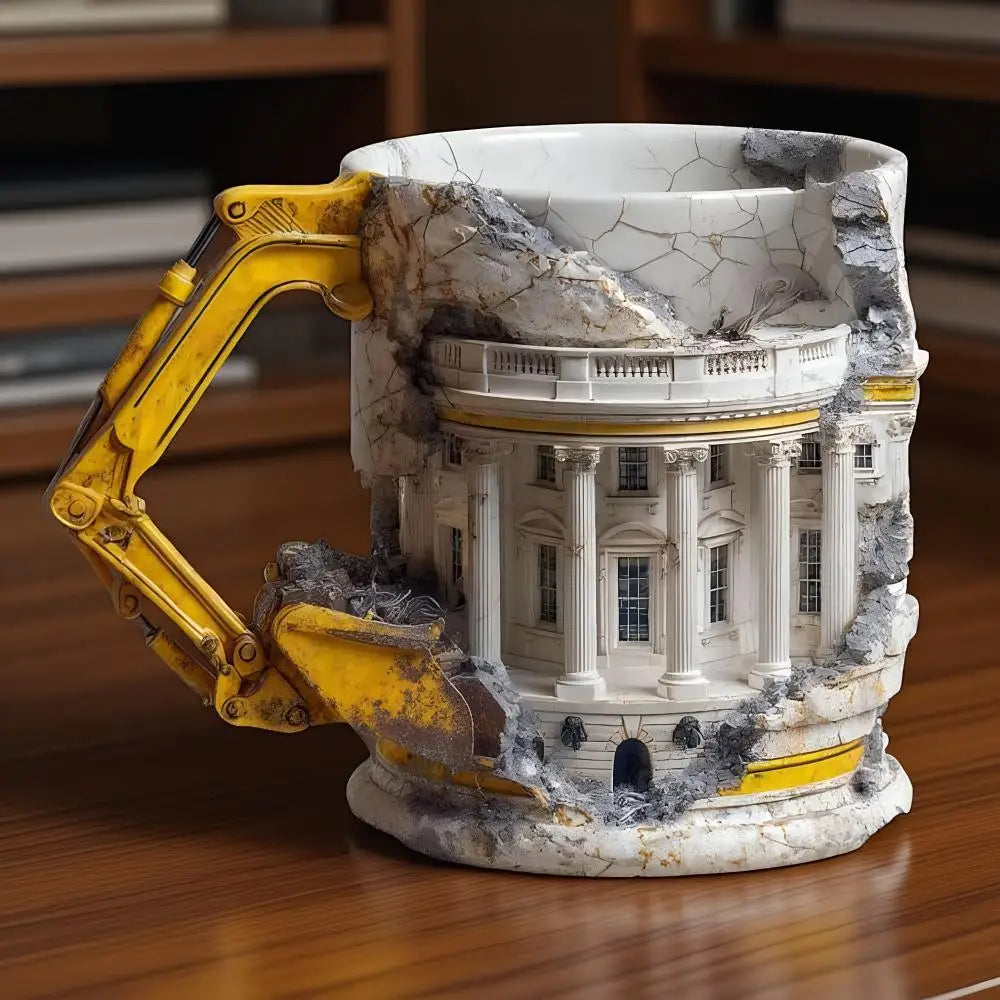 Someone Lied Demolition Mug Handle 3D Building Print Excavator Shaped