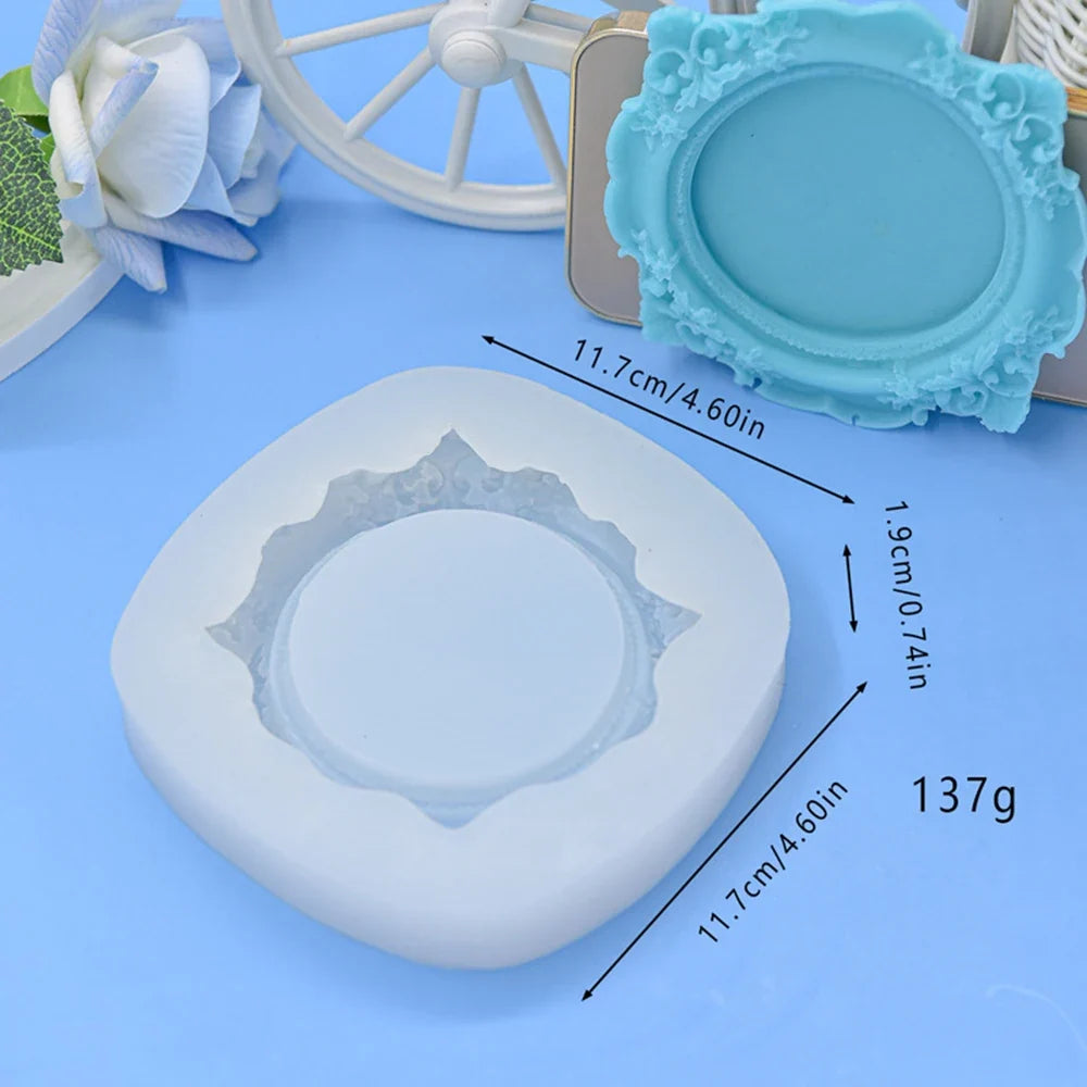 Baroque Tray Silicone Mold European Lace Relief Fruit Cake Pallet
