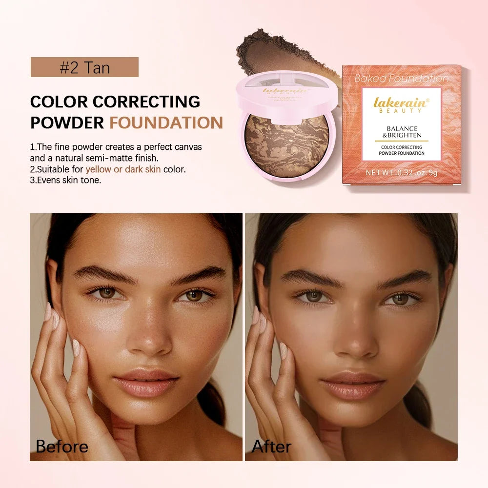 Baked Pressed Powder Foundation – Bronzer, Contour & Oil Control