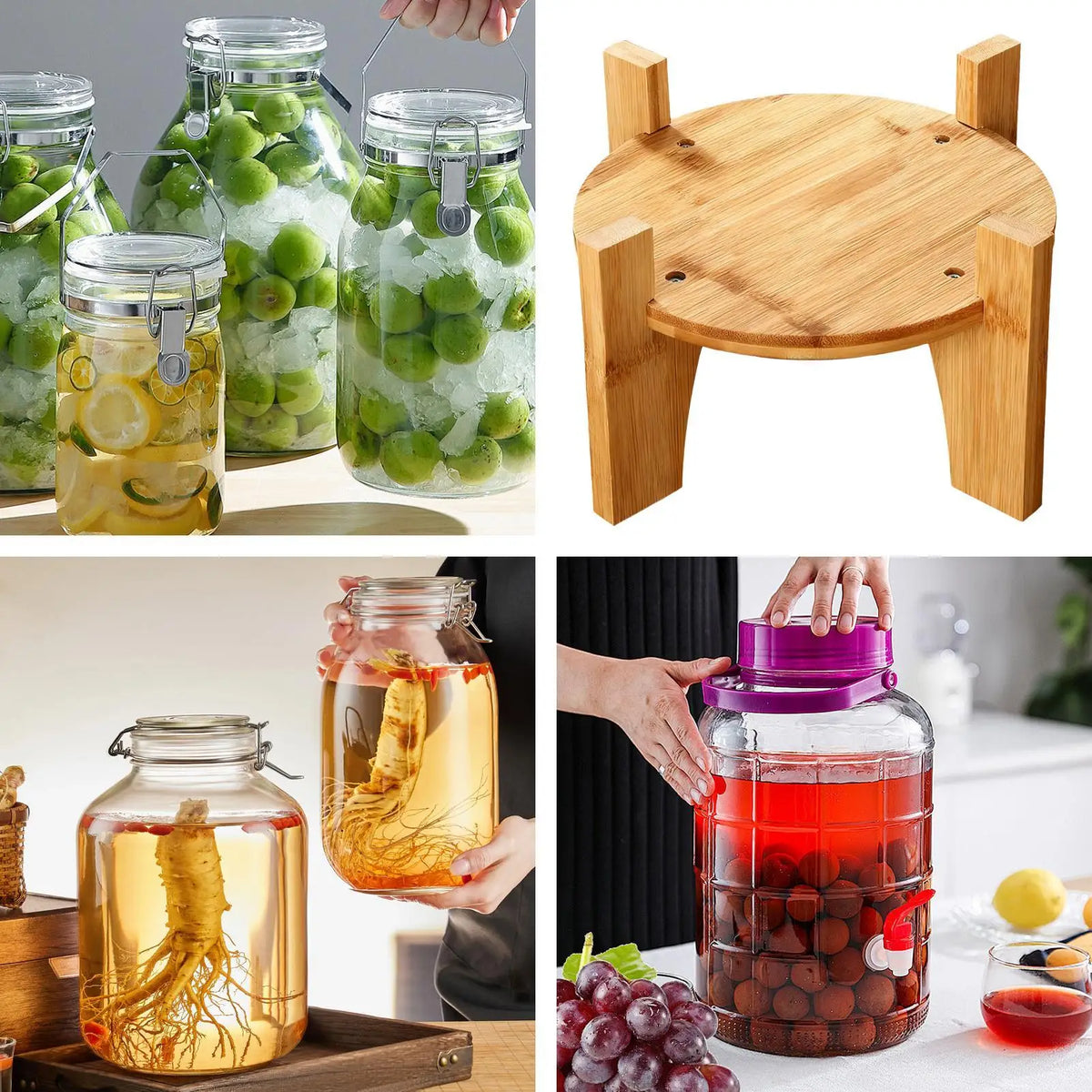 Natural Wood Drink Dispenser Stand – Weddings & Parties