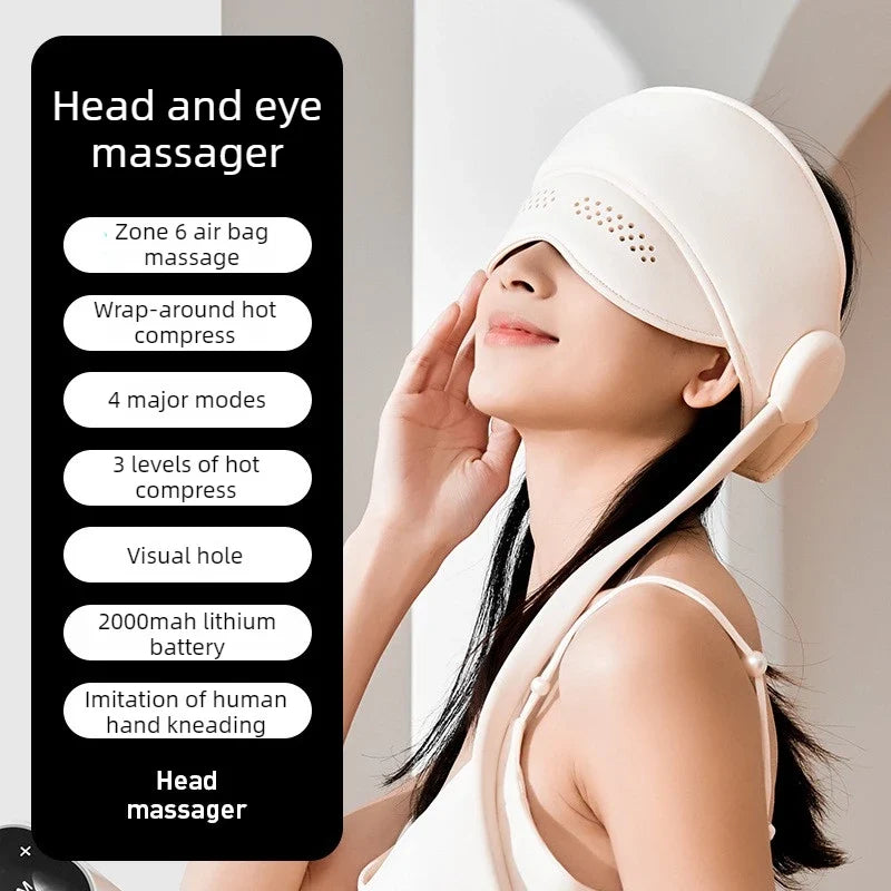 Graphene Heating Head Massager – Air Pressure & Eye Compress