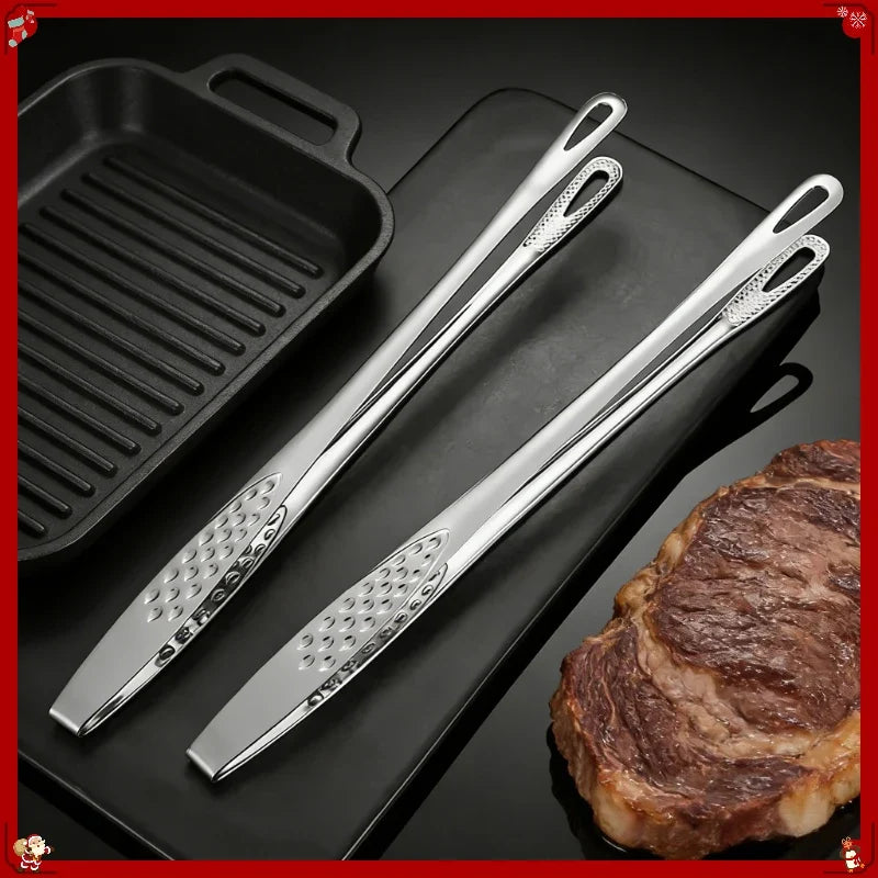 Economic Kitchen Tongs Stainless Steel Barbecue Clip BBQ Grill Meat