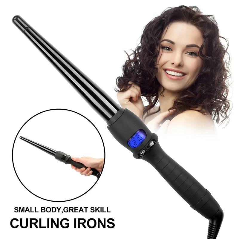 Tourmaline Ceramic Curling Iron with LCD Display | 80–210°C