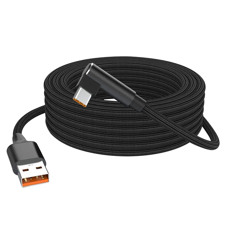 6A USB-C Right-Angle Fast Charging Cable 1M–8M | PS5 & Phone