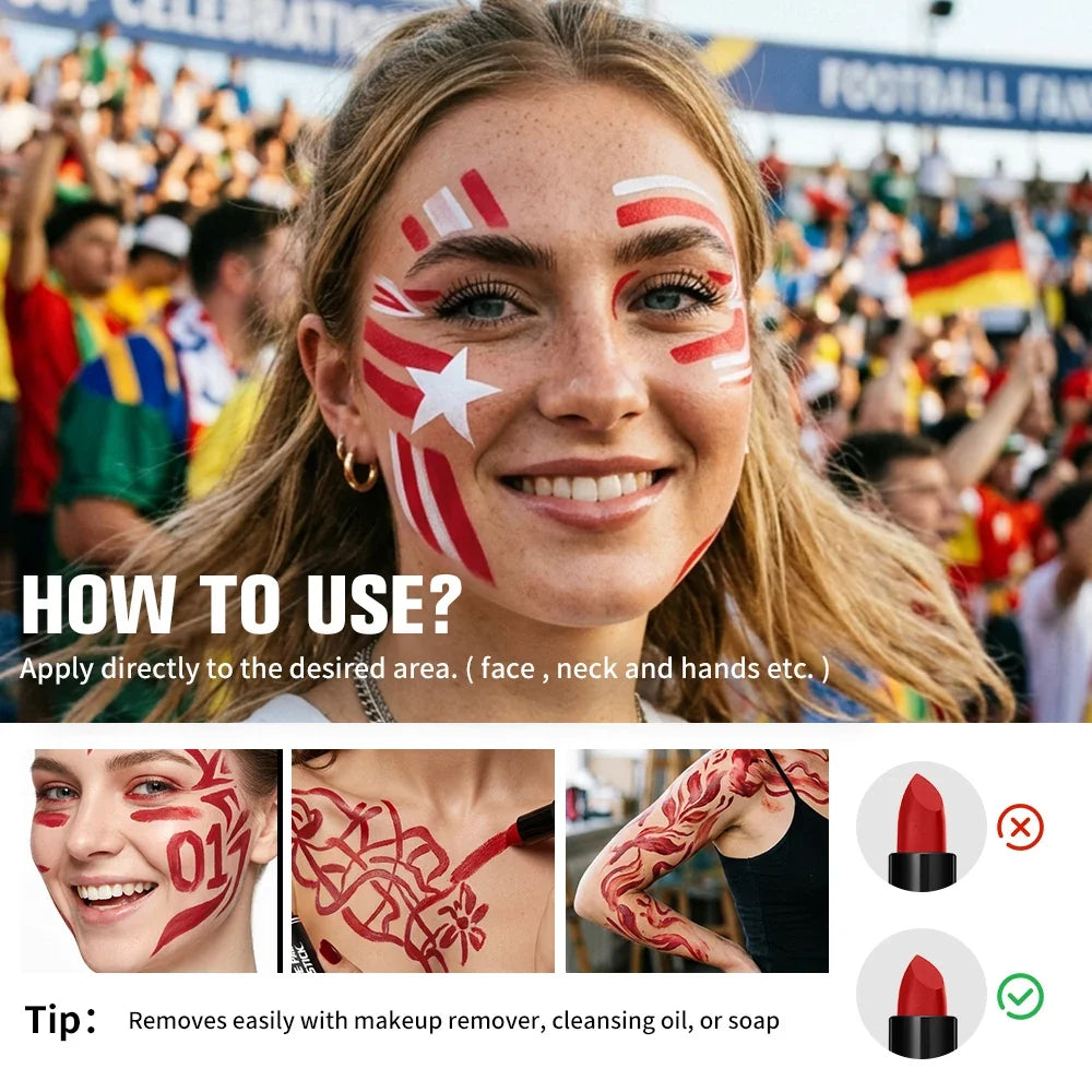 Face & Body Paint Stick – Non-Toxic Waterproof SFX Makeup