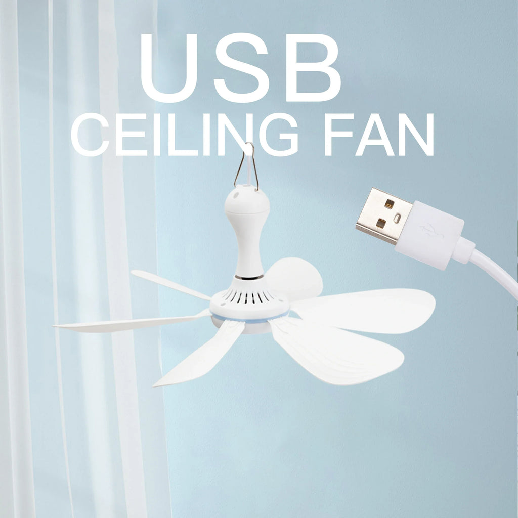 HOMEFISH 6-Blade USB Ceiling Canopy Fan – Silent Hanging Fan