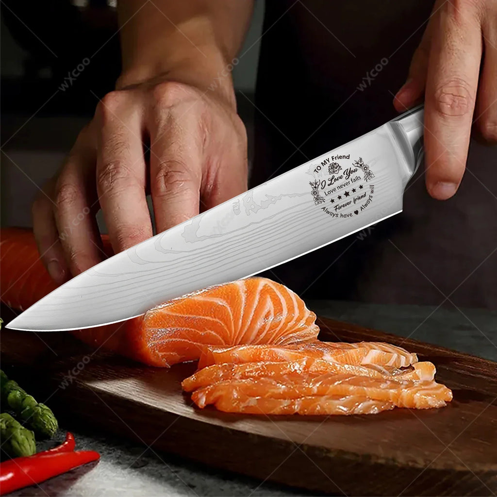 WXCOO Japanese Chef Knife 5Cr15Mov Steel Santoku Boning Knife