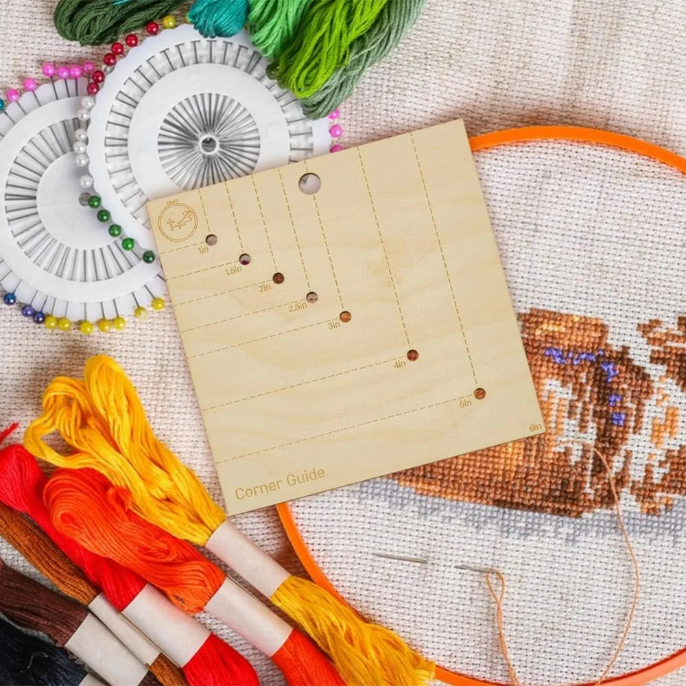 Wooden Cross Stitch Corner Gauge Template Set of 2