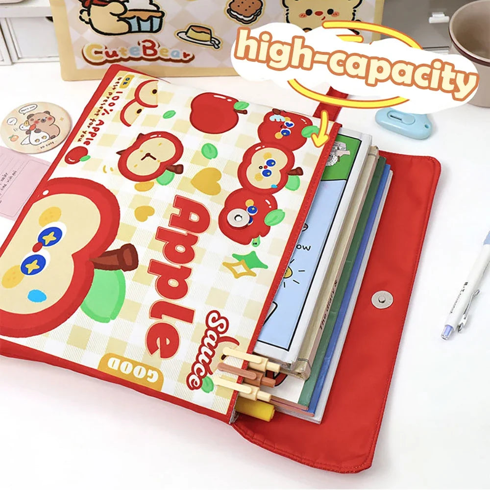 Cartoon File Bag Cute Large Capacity A4 Stationery Storage Creative