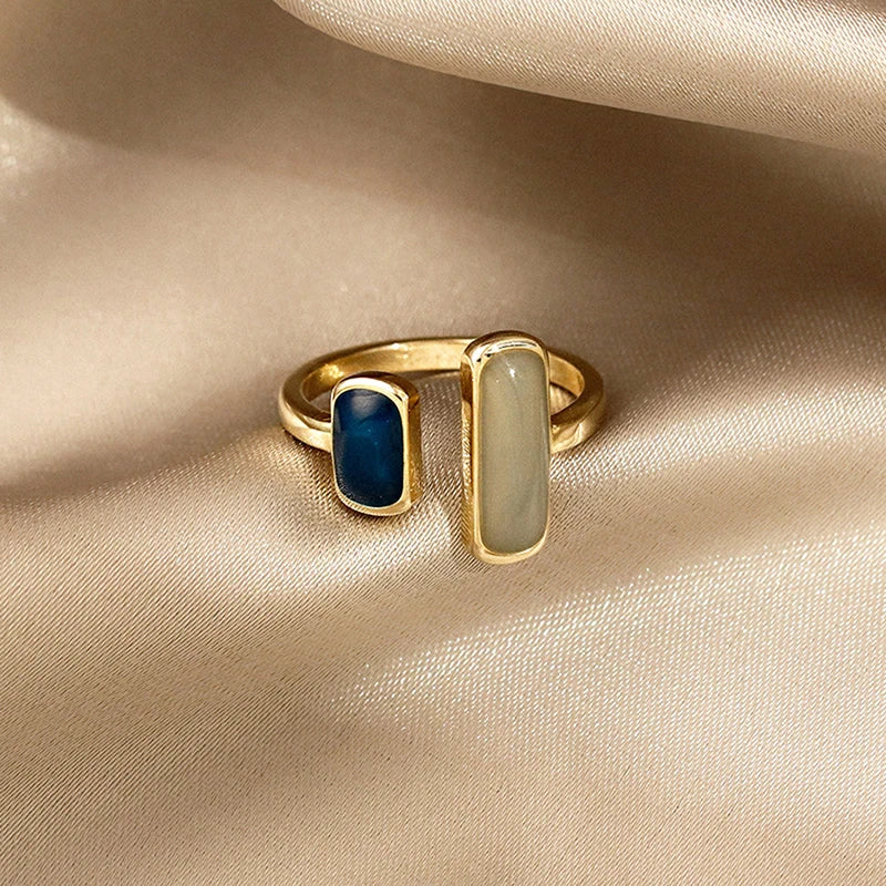 Vintage Opal Stone Open Adjustable Ring – Women's Fashion Jewelry