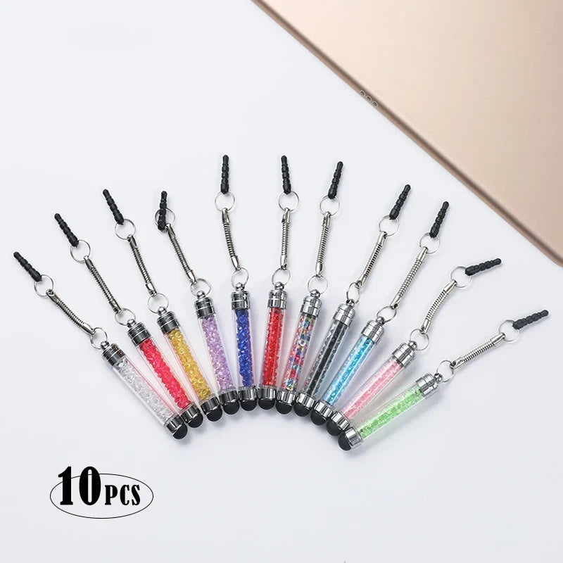 Crystal Pendant Capacitive Stylus Universal Touch Screen Pencil Cell