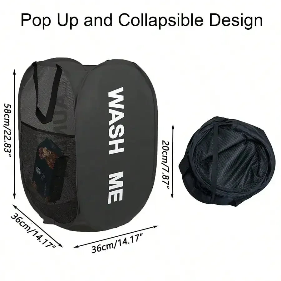 Portable Mesh Pop-Up Laundry Hamper | Collapsible Basket