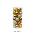 24-Pack 3cm Christmas Ball Ornaments – Shiny, Matte & Glitter