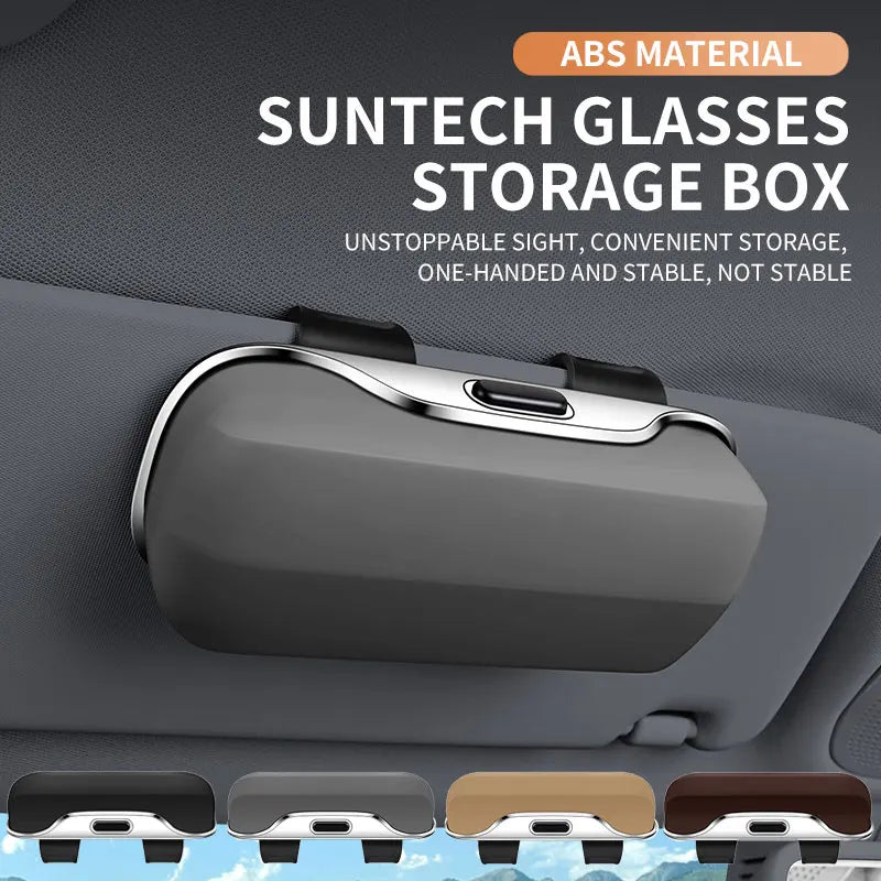 Car Sun Visor Sunglasses Holder & Eyeglass Case | Press Button