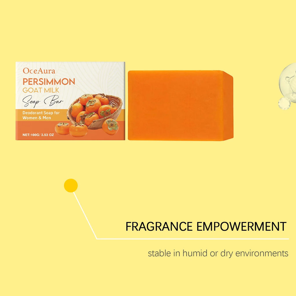 OceAura Persimmon Goat Milk Soap Bar – Face & Body 100g