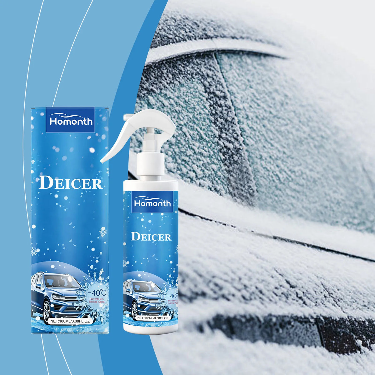 Car Windshield Deicer Spray – Fast Ice & Frost Remover 100ml