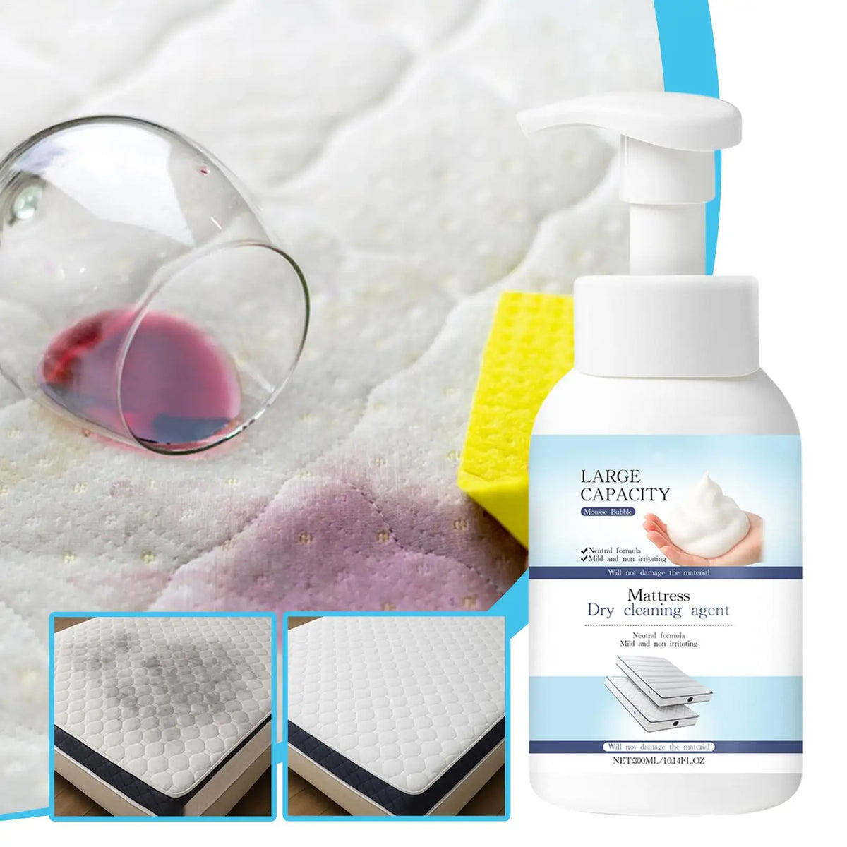 Dry Foam Mattress Stain Remover Spray – 300ml Multi-Surface